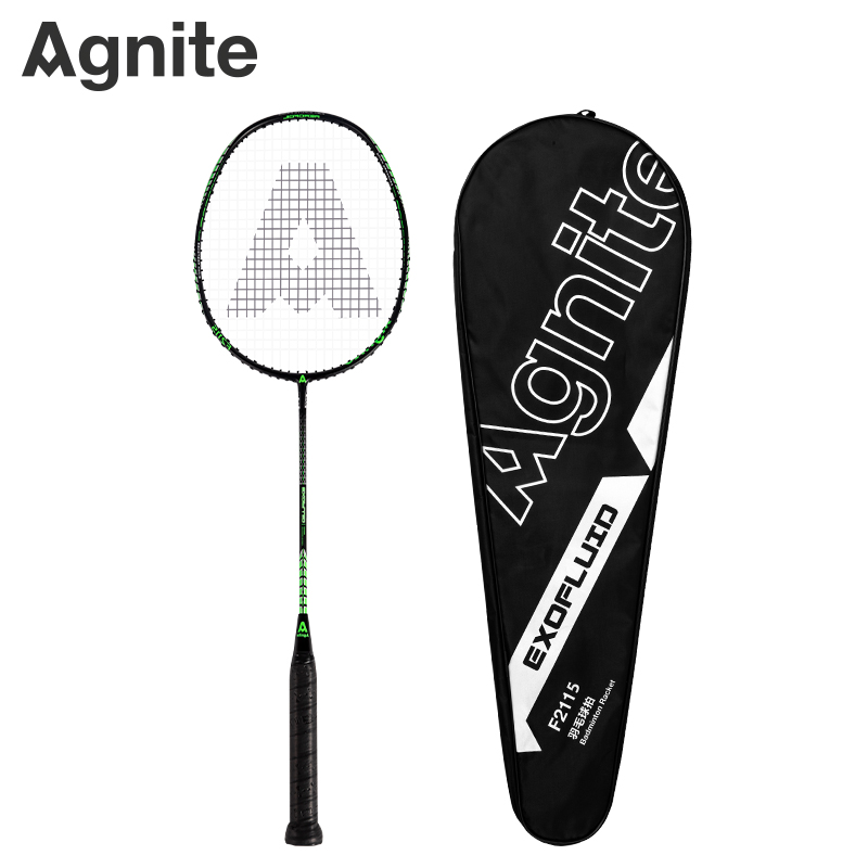 【得力旗下】安格耐特（Agnite)羽毛球拍 全碳素入门级单拍 F2115 已穿线单拍  图片色  