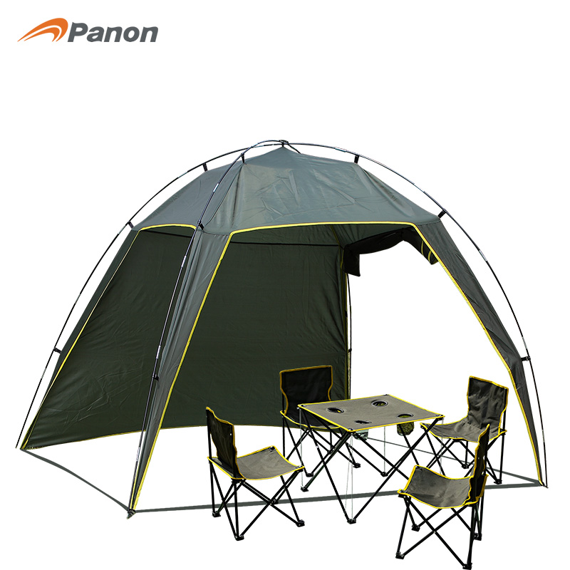 攀能 PANON 户外怡情套装帐篷 天幕式 遮阳 4人折叠桌椅PN-2243 绿色  绿色  