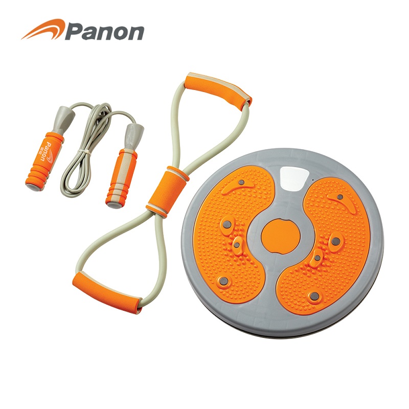 攀能 健身器材3件套 PN-5143 扭腰盘+拉力器+跳绳  橙色   橙色