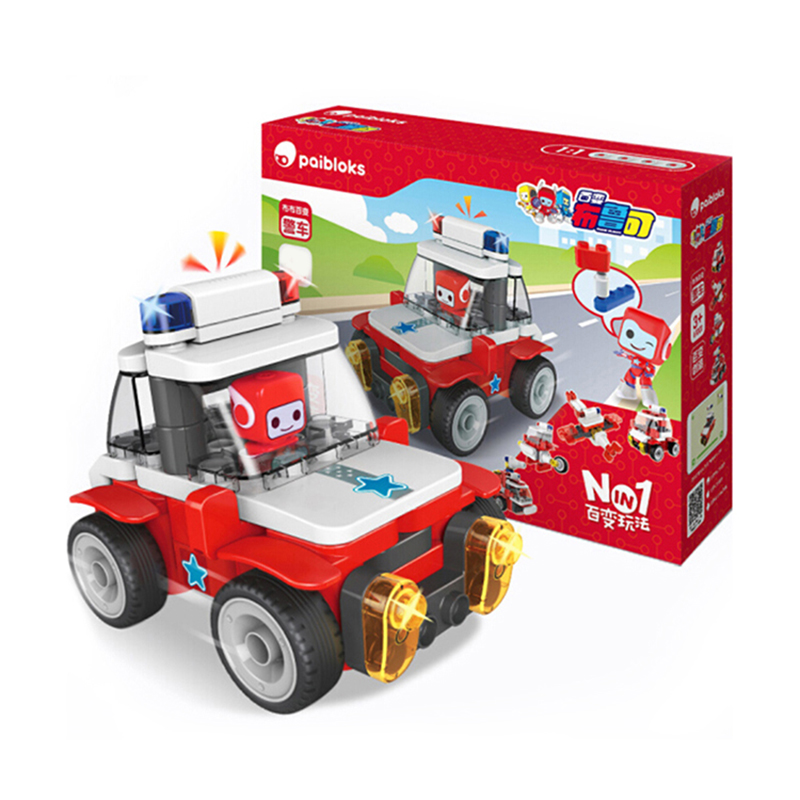 葡萄科技积木布鲁可系列布布百变警车增强版